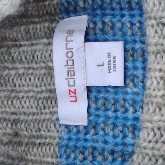 Liz Claiborne Chunky Knit Striped Sweater Size Large - Picture 6 of 11